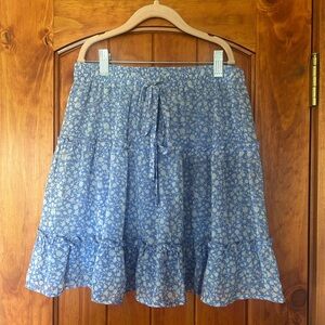 Sienna Sky Blue Floral Midi Skirt